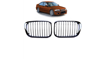 Grill sportowy pojedyncze żeberka Gloss Black  BMW 3 (E46) Sedan Compact Touring przed liftem 1998-2001