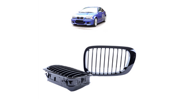 Grill sportowy pojedyncze żeberka Gloss Black BMW 3 E46 przed liftem 1999-2003