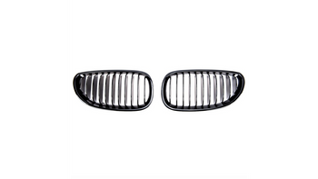 Grill sportowy pojedyncze żeberka Gloss Black  BMW 5 (E60) Sedan (E61) Touring 2003-2010