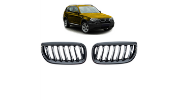 Grill sportowy pojedyncze żeberka Gloss Black BMW X3 E83 przed liftem 2003-2006