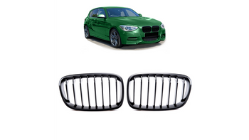 Grill sportowy pojedyncze żeberka Matt Black BMW 1 F20 F21 przed liftem 2011-2015