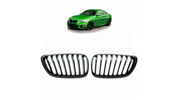 Grill sportowy pojedyncze żeberka Matt Black BMW 2 F22 F23 2013-2021