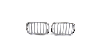 Grill sportowy pojedyncze żeberka Matt Silver BMW X6 E71 E72 X5 E70 2008-2014