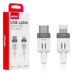 Kabel do ładowania USB-C - IPHONE LIGHTNING FullLINK 20W 100cm AMIO-03910