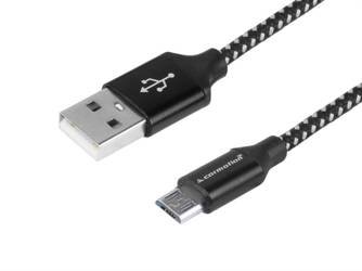 Kabel do ładowania i synchronizacji, 300 cm, w oplocie z mikrofibry, USB > micro USB