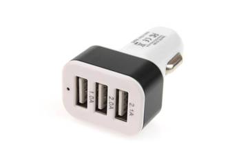 Ładowarka samochodowa 3x USB biała PCH-03 AMIO-01027