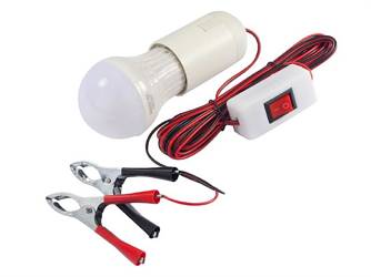 Lampa LED 12V z zaciskami - krokodylkami