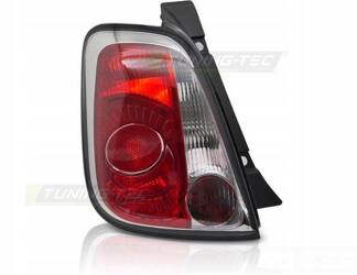 Lampa lewa klosz tyc red white do Fiat 500 07-15