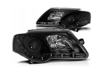 Lampy Reflektory Vw Passat B6 05-10 Black Led Drl