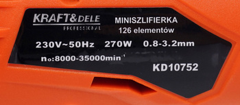 Mini szlifierka 270W + akcesoria 126el. KD10752