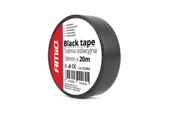 Taśma izolacyjna szkot czarna PCV 18mm x 20m AMIO-02464