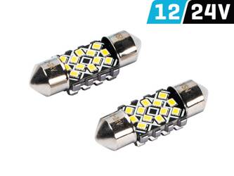 Żarówka VISION Festoon SV8.5 31 mm 12/24V 12x 2016 SMD LED, CANBUS, biała, 2 szt.