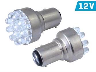 Żarówka VISION P21/5W BAY15d 12V 12x 5mm LED, biała, 2 szt.