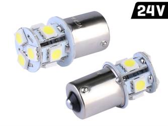 Żarówka VISION P21W BA15s 24V 8x 5050 SMD LED, biała, 2 szt.