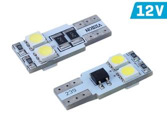 Żarówka VISION W5W (T10) 12V 4x 5050 SMD LED, CANBUS, biała, 2 szt.