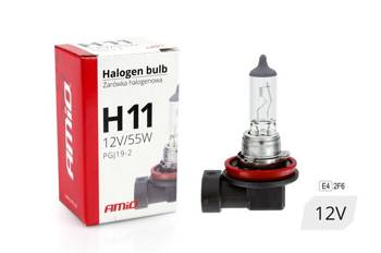 Żarówka halogenowa H11 12V 55W filtr UV (E4) AMIO-01159