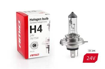 Żarówka halogenowa H4 24V 70/75W filtr UV (E4) AMIO-01267