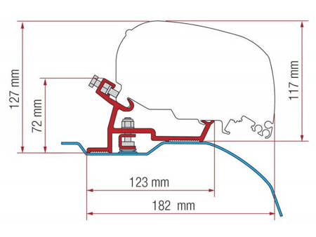 Adapter do markizy F80/F65 Kit Ducato/Jumper/Boxer H2 L2 / L3 >06.2006 - Fiamma