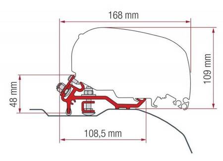 Adapter do markizy F80S Kit Ducato/Jumper/Boxer (H2 - L2 & L3) ->2006 - Fiamma