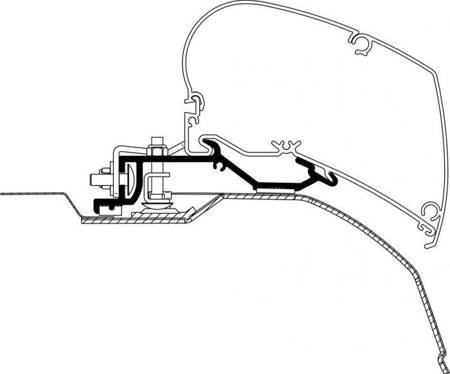 Adapter do montażu markizy na dachu Ducato/Jumper/Boxer.2007 L3H2 3.75m /L4H2 4.0m - Thule