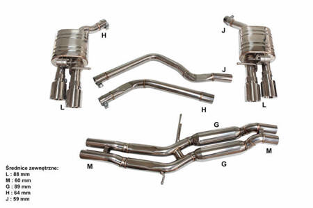 Aktywny układ wydechowy CatBack Audi S6/S7 4.0T 13+