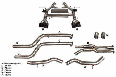 Aktywny układ wydechowy CatBack BMW M3/M4 F80/F82/F83 3.0T 13+