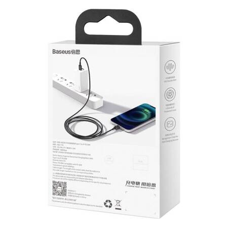 BASEUS Kabel USB-C do Lightning Superior Series, 20W, PD, 100 cm czarny