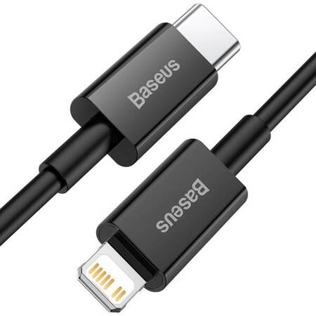 BASEUS Kabel USB-C do Lightning Superior Series, 20W, PD, 100 cm czarny