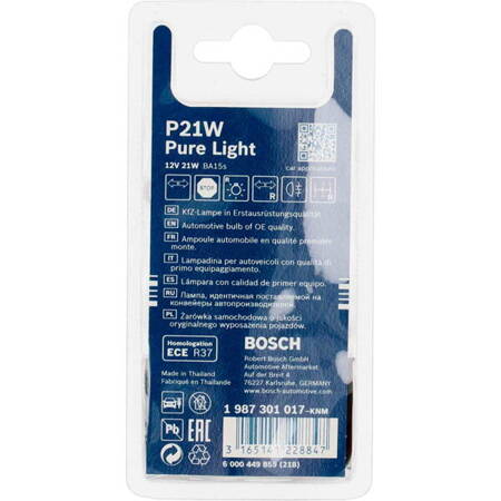 BOSCH ŻARÓWKI P21W PureLight, 2 szt.