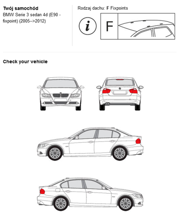 Bagażnik dachowy stalowy CRUZ S-FIX BMW 3 E90