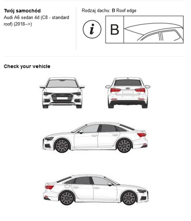 Bagażnik dachowy stalowy Cruz Audi A6 C8 sedan