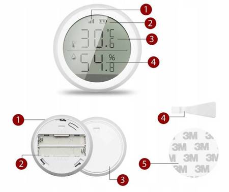 Czujnik temperatury wilgotności ZigBee TUYA LCD