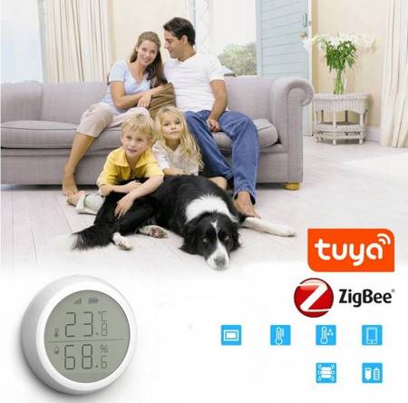 Czujnik temperatury wilgotności ZigBee TUYA LCD