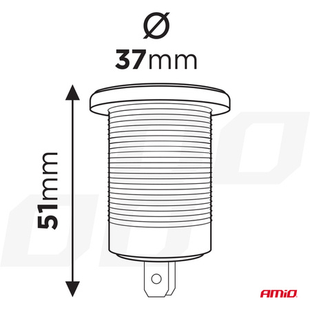 Dodatkowe gniazdo zasilania do zabudowy 12V 24V MOD-01 AMIO-02851