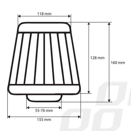 Filtr powietrza stożkowy uniwersalny niebieski + 3 adaptery AMIO-02458