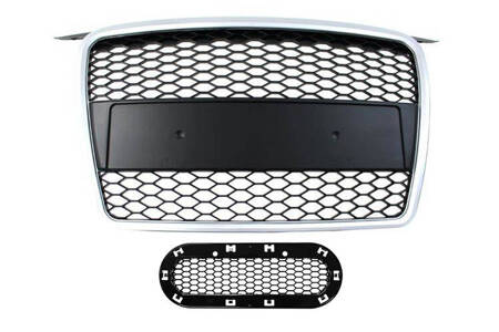 GRILL AUDI A3 8P RS-STYLE SILVER-BLACK (05-08)