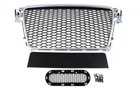 GRILL AUDI A4 B8 RS-STYLE SILVER-BLACK (08-12) PDC