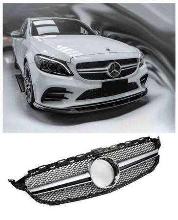 GRILL MERCEDES W205 14-18 LOOK AMG SILVER