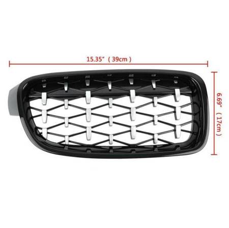 GRILL (NERKI) BMW F30/F31 DIAMEND LOOK BLACK CHROM