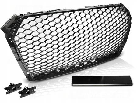 Grill atrapa AUDI A4 B9 15- GLOSSY BLACK RS-STYLE