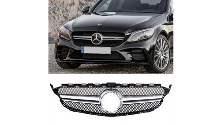 Grill sportowy Silver A-Type MERCEDES C-Class W205 S205 A205 C205 Facelift 2018-2021