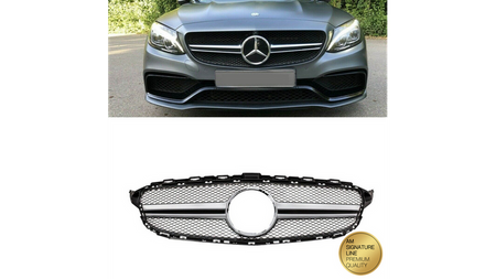 Grill sportowy Silver A-Type MERCEDES C-Class W205 S205 A205 C205 przed liftem 2014-2018