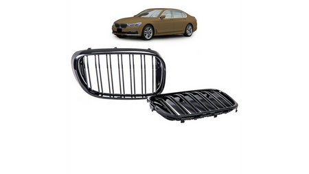 Grill sportowy podwójne żeberka Gloss Black BMW 7 G11 G12 przed liftem 2015-2019