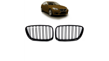 Grill sportowy podwójne żeberka Matt Black BMW 5 F07 2013-2017