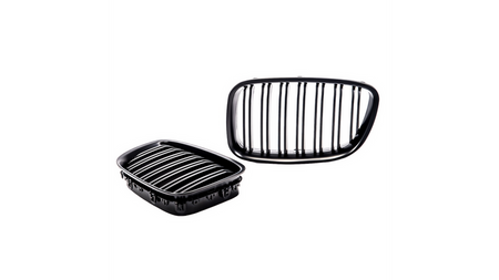 Grill sportowy podwójne żeberka Matt Black BMW 5 F07 2013-2017