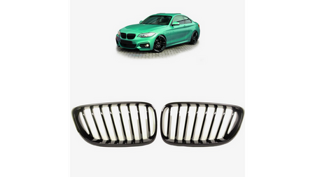 Grill sportowy pojedyncze żeberka Gloss Black BMW 2 F22 F23 2013-2021