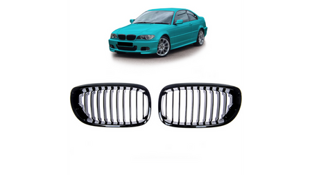 Grill sportowy pojedyncze żeberka Gloss Black BMW 3 E46 Facelift 2003-2006