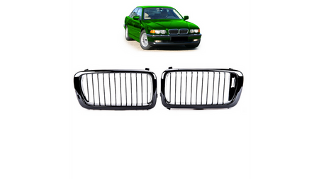 Grill sportowy pojedyncze żeberka Gloss Black BMW 7 E38 przed liftem 1994-1999