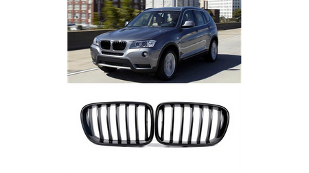 Grill sportowy pojedyncze żeberka Gloss Black BMW X3 F25 przed liftem 2010-2014