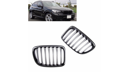 Grill sportowy pojedyncze żeberka Gloss Czarny BMW X1 E84 2009-2015